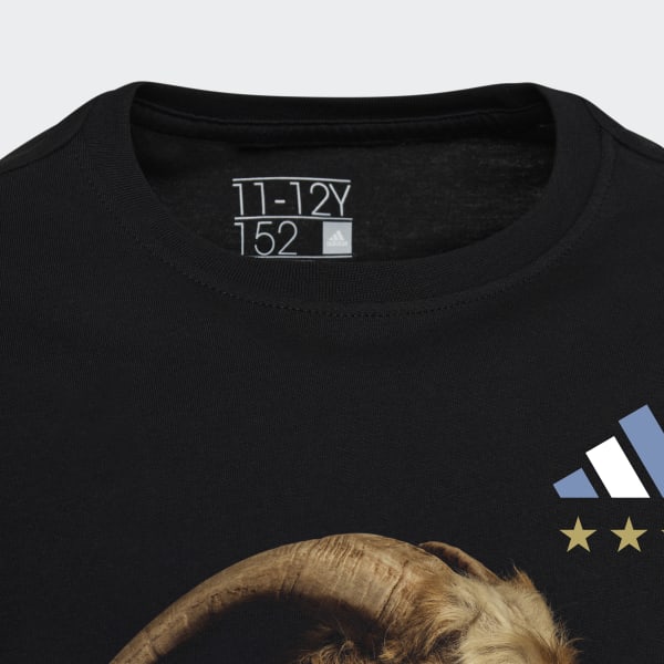Schwarz Messi Football Goat Graphic T-Shirt