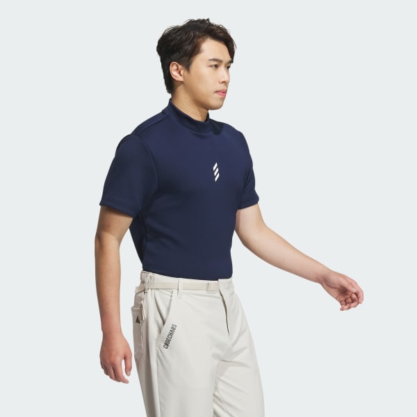 ブルー 【ゴルフ】コードカオス モックネック 半袖シャツ