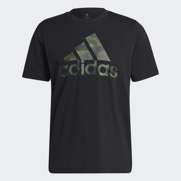 Schwarz Essentials Camo Print T-Shirt TC091