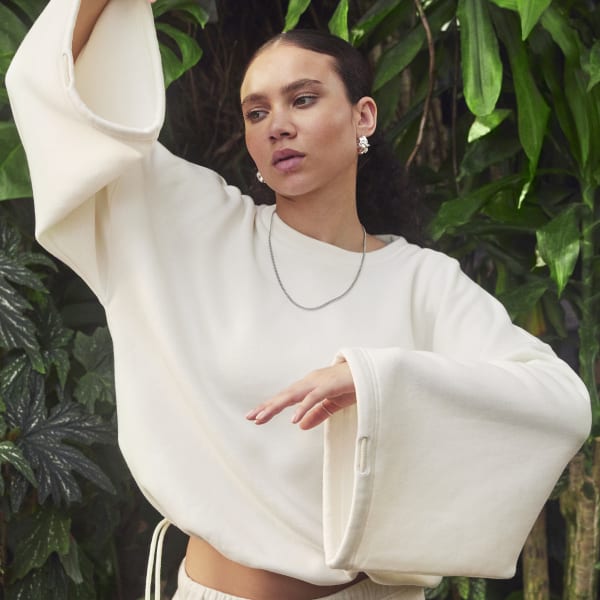 White Studio Lounge Fleece Sweatshirt IS464