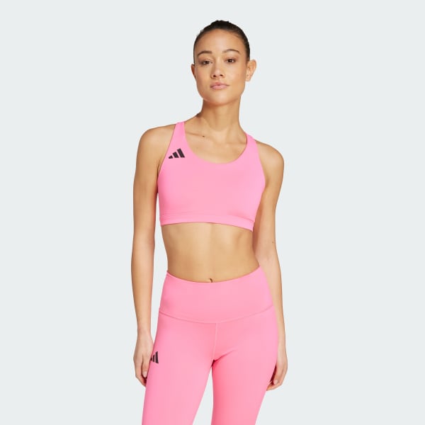Pink Adizero Essentials Run Medium-Support Bra