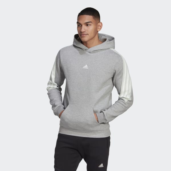 Szary Future Icons 3-Stripes Hoodie HF567