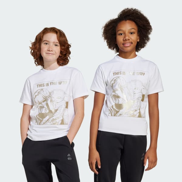 White ADIDAS STAR WARS MANDALORIAN GRAPHIC T-SHIRT
