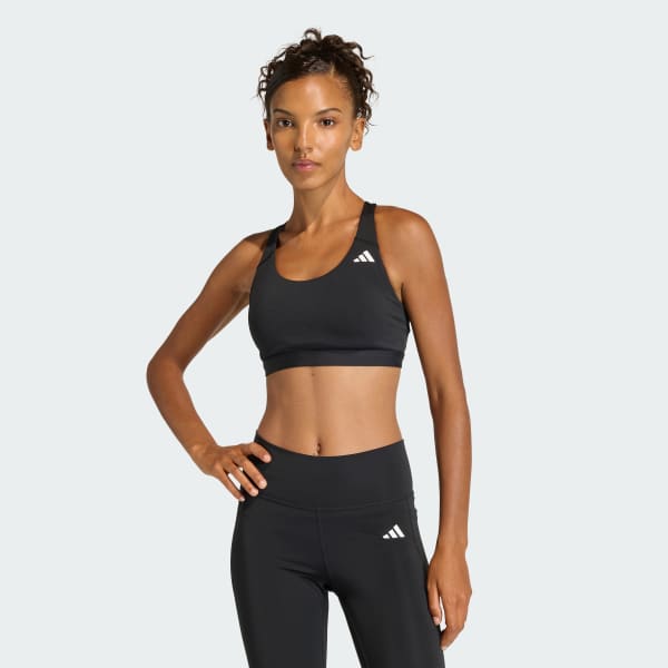 Preto Top Esportivo Suporte Médio Optime Essentials Workout