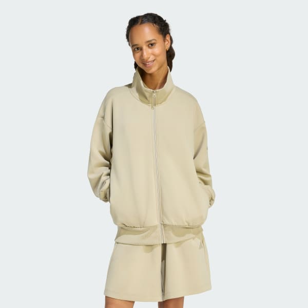 adidas Soft Lux Loose Full-Zip - Black | Free Shipping with adiClub