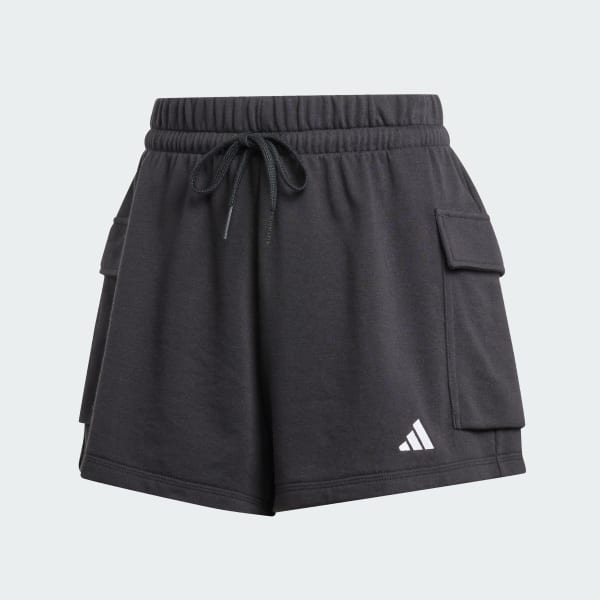 Svart Essentials Small Logo French Terry Cargoshorts