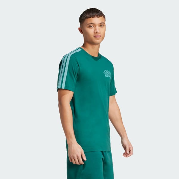 Verde polo graphic con Letras Universitarias