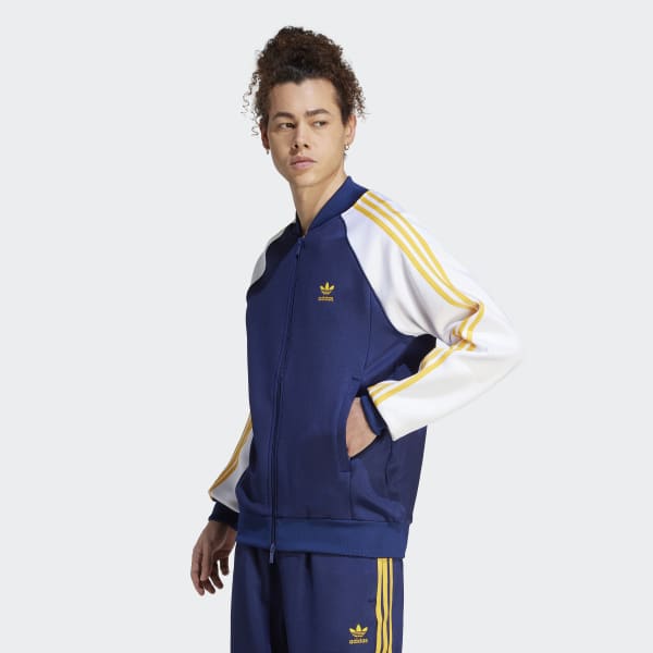 Adidas track jacket navy blue hot sale