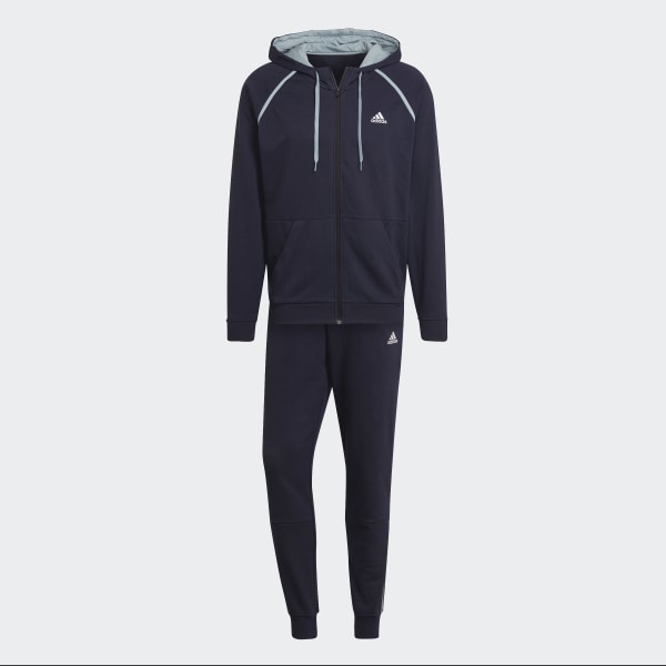 adidas Cotton Piping Track Suit Blue adidas UK