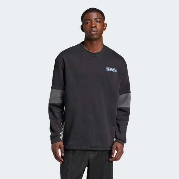 Black adidas crew sweatshirt top