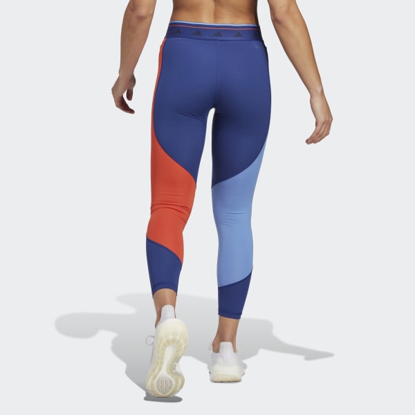 adidas Techfit Colorblock 7/8 Leggings - Blue | Women's Training | adidas US