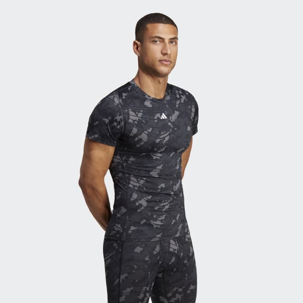 Black Techfit Allover Print Training Tee