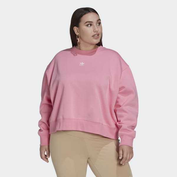 Adidas originals essentials sweatshirt in pink Clearance