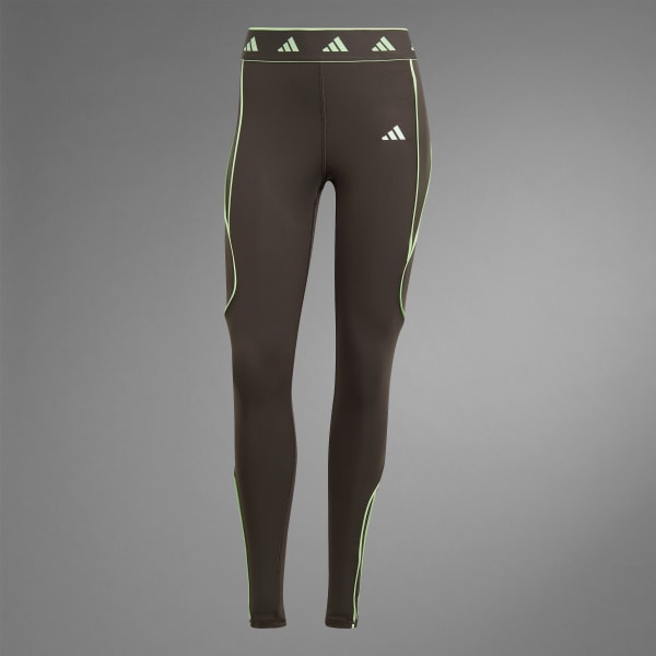 adidas Hyperglam Color Pop Full-Length Leggings - Green, Women's Training