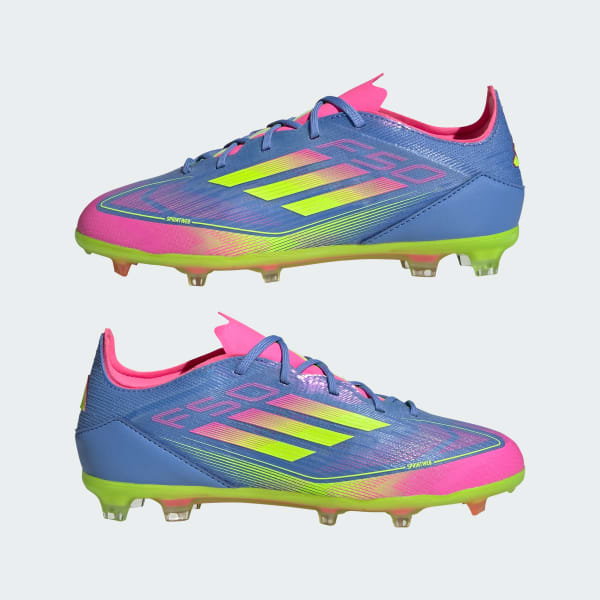 お得な情報満載 Elite F50 adidas Firm Blue - Kids Cleats Soccer Ground トライアルセット・サンプル