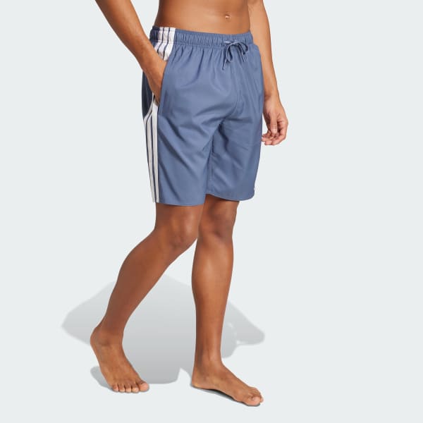 Azul Shorts de natación 3 Tiras 20 cm