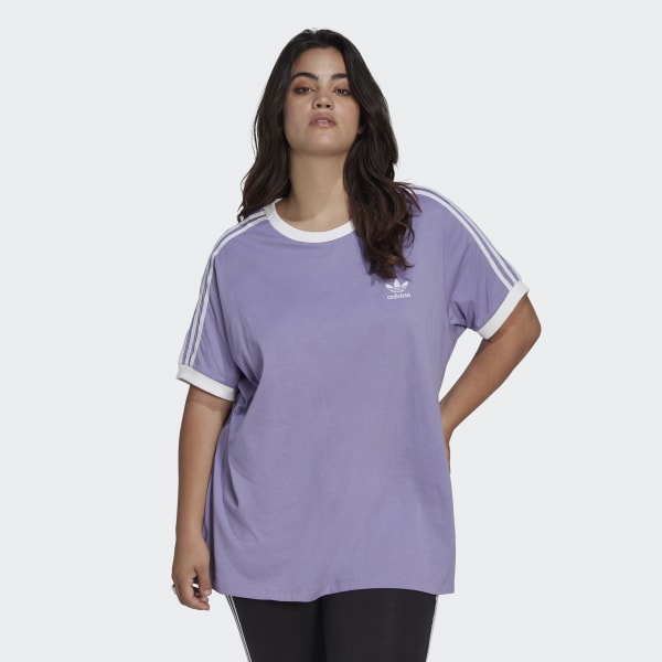Paars Adicolor Classics 3-Stripes T-shirt (Grote Maat)