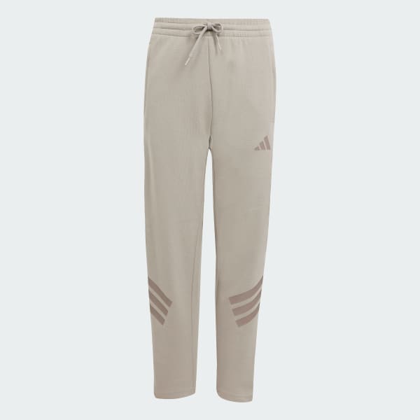 Beige Future Icons 3-Stripes Ankle-Length Pants Kids