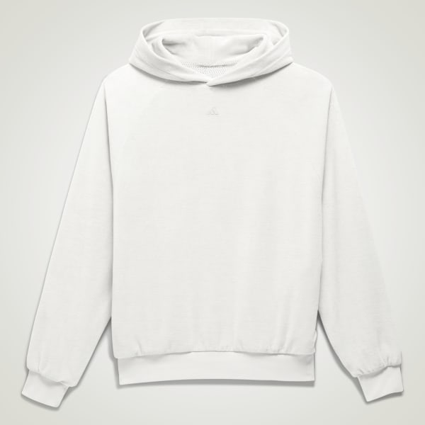 Weiss adidas Basketball Velour Kapuzenjacke
