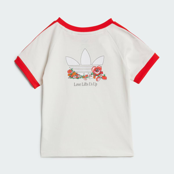 สีขาว ชุดเสื้อยืดและกางเกงขาสั้น adidas Originals