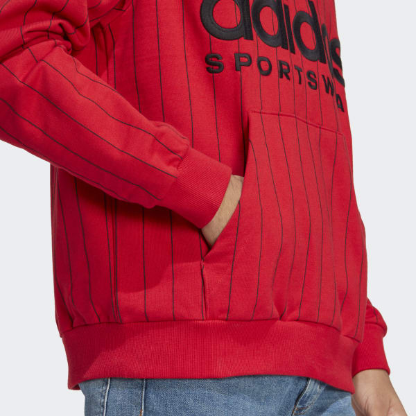 Rood Pinstripe Fleece Hoodie
