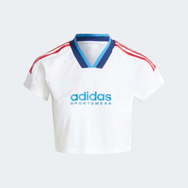 White Tiro Cut 3-Stripes Crop Jersey