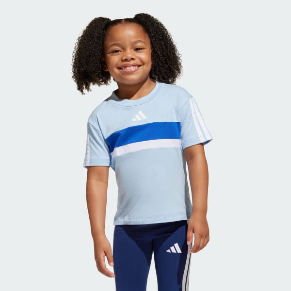 Azul Playera Seasonal Essentials Tiberio con las 3 Franjas para niños