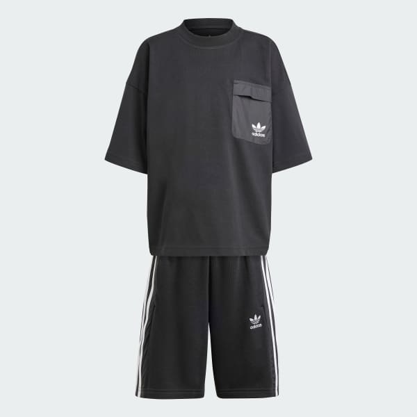 Black Adicolor Shorts Tee Set Kids