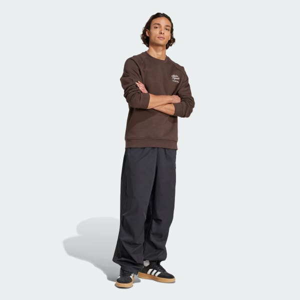 Brun Diner Text Graphic Fleece Crewneck Genser