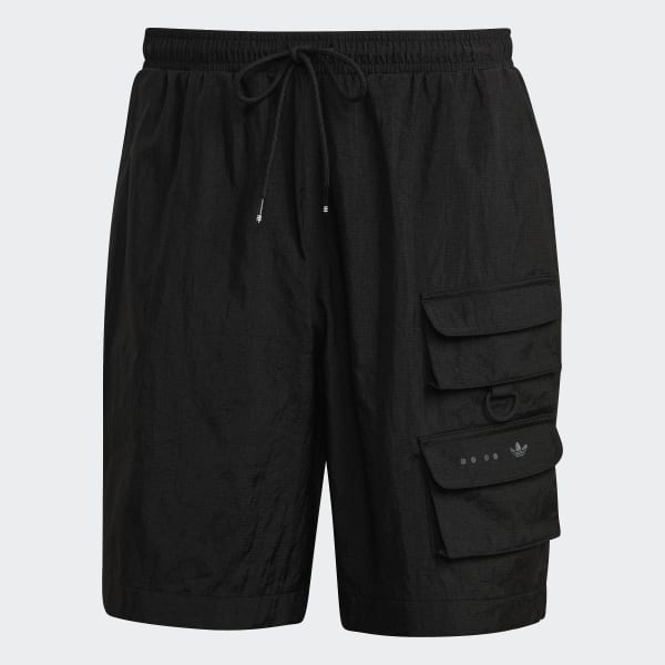 Schwarz Reveal Material Mix Shorts QC186