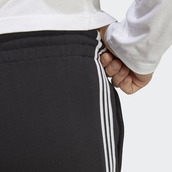 adidas Essentials French Terry 3-Stripes Shorts - Black