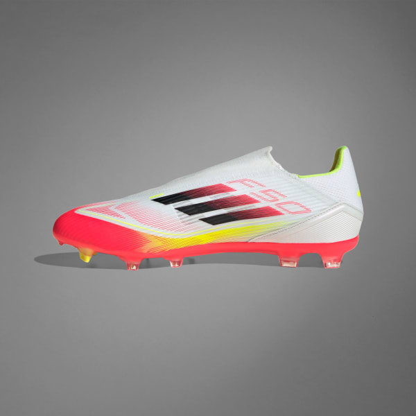 สีขาว รองเท้าฟุตบอล F50 League Laceless Firm/Multi-Ground