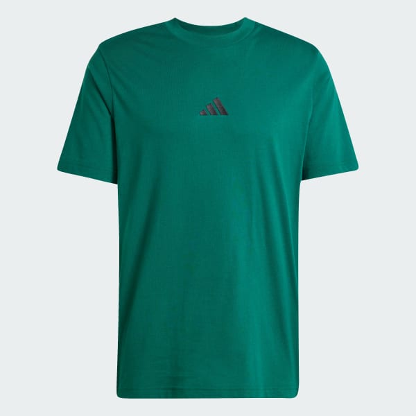 Verde Camiseta Malha Simples Essentials Três Listras