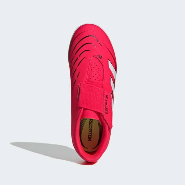 Rojo Zapatos de Fútbol Predator Club Cierre por Contacto Pasto Sintético Niños