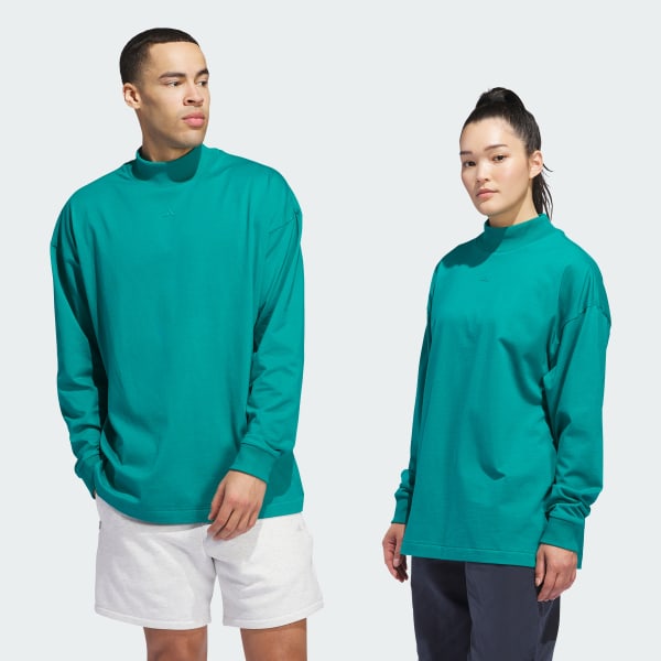 Verde Camiseta Basketball Manga Larga (Unisex)