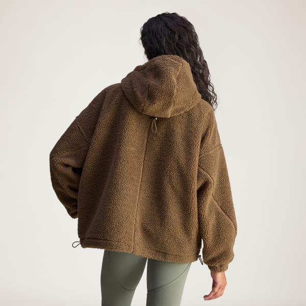 Marron Polaire hiver zip intégral adidas by Stella McCartney