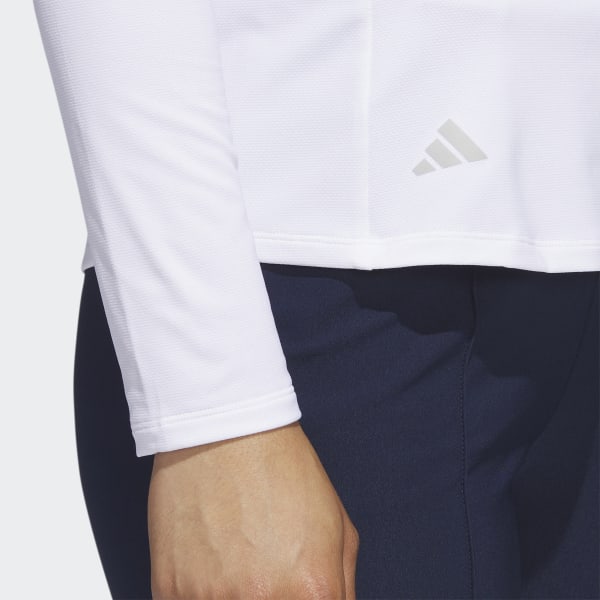 Hvid Quarter-Zip Long Sleeve Golf polotrøje