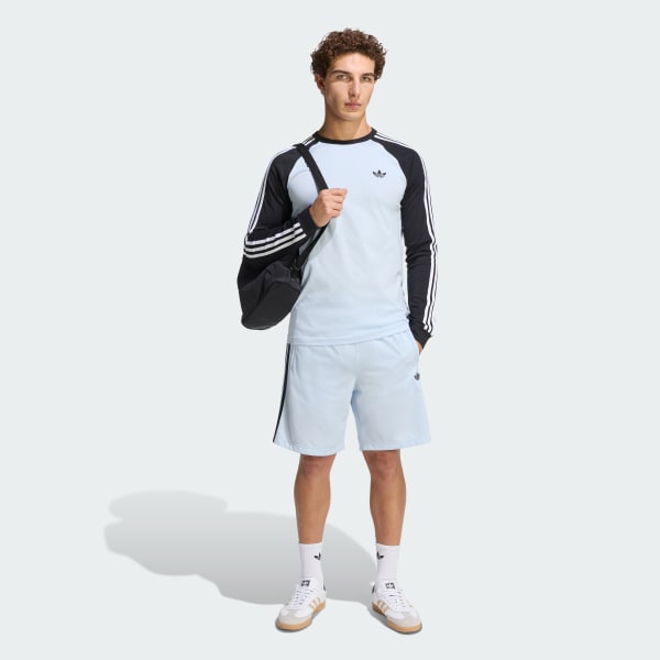 ブルー スリーストライプス ロングスリーブ Tシャツ