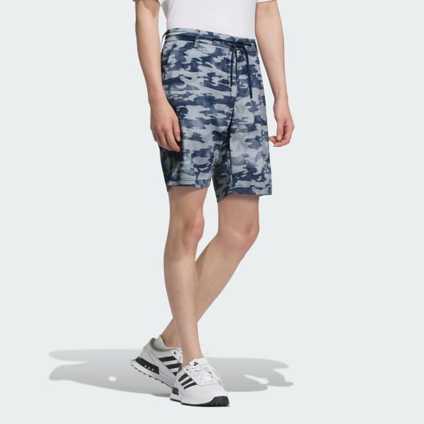 Blue Allover Print Golf Shorts