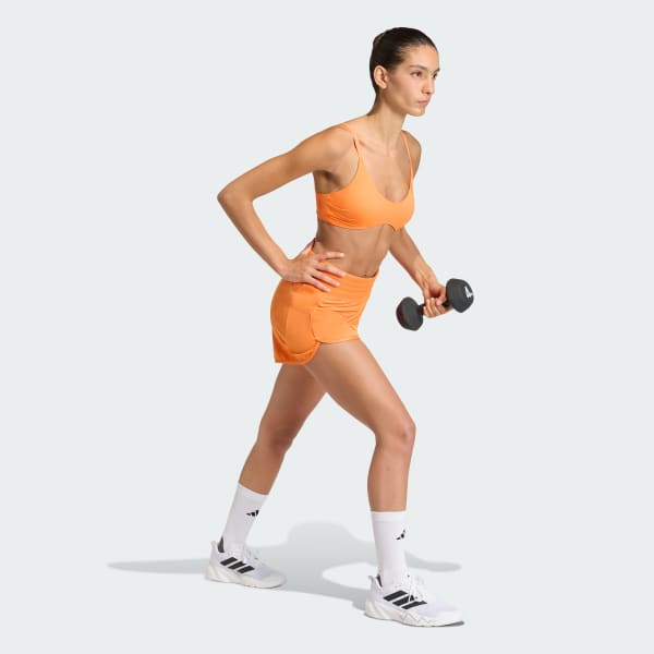 Laranja Sutiã de suporte leve para exercício Optime Essentials