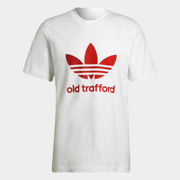 Hvid Old Trafford Trefoil T-shirt ZK982