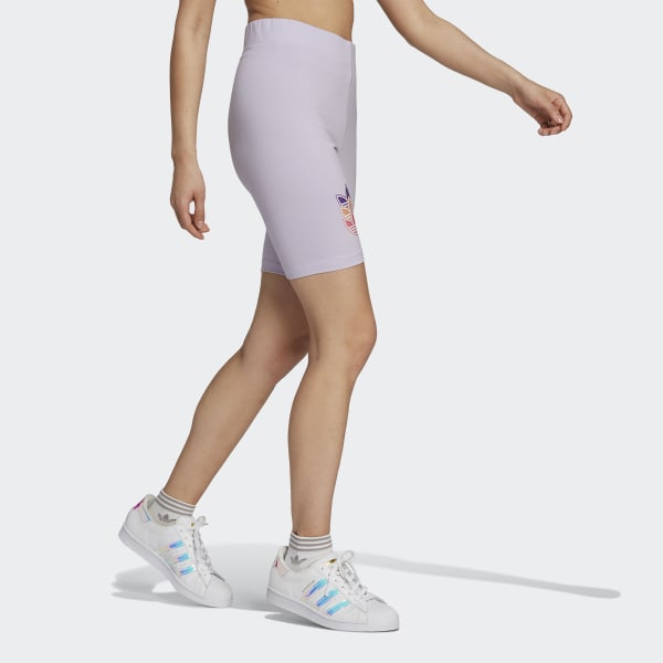 adidas Logo Play Short Tights - Purple | Women's Lifestyle | adidas US