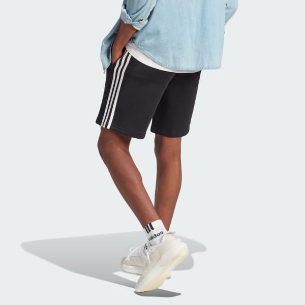 adidas Essentials | Men\'s 3-Stripes Fleece Black - Lifestyle adidas US | Shorts