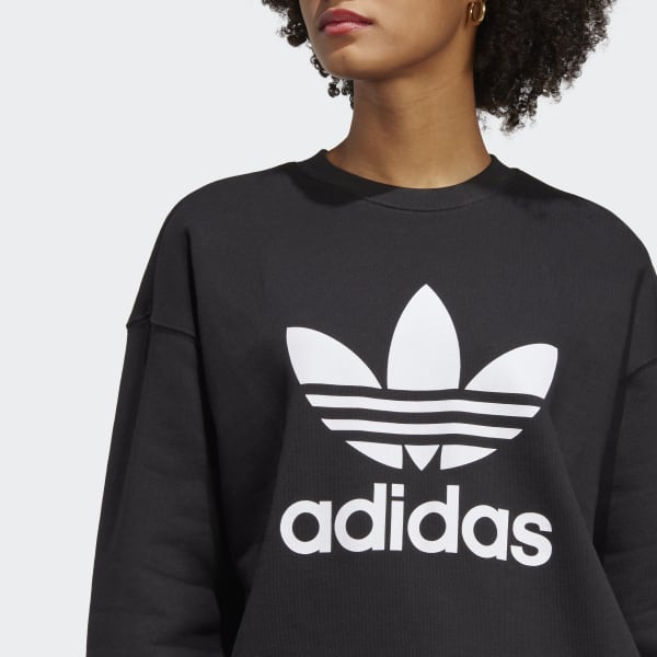 Noir Trefoil Crew Sweatshirt GVU45