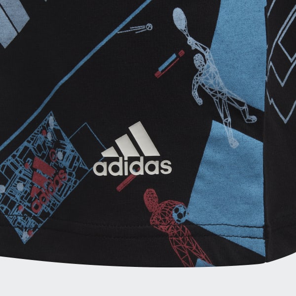 Negro Camiseta Estampada ARKD3