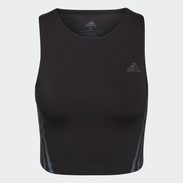 adidas Camiseta Corta de Running Run Icons 3 Rayas Cooler - Negro ...