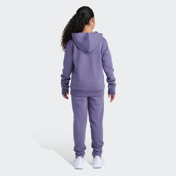 Purple 2-Piece Long Sleeve Fleece Pullover & Jogger Set