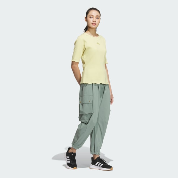 イエロー LUXFLOW カジュアル リブTシャツ