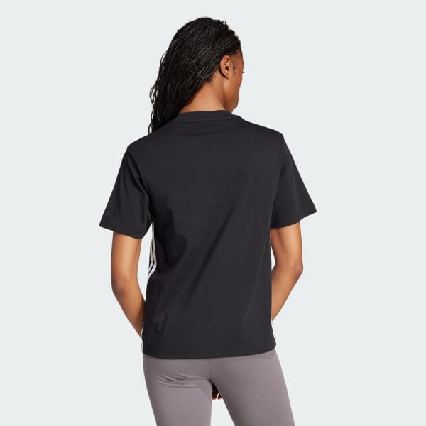 Black Essentials 3-Stripes Cotton Tee