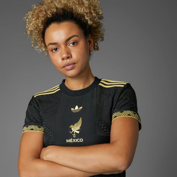 Negro Camiseta México 25 Gold
